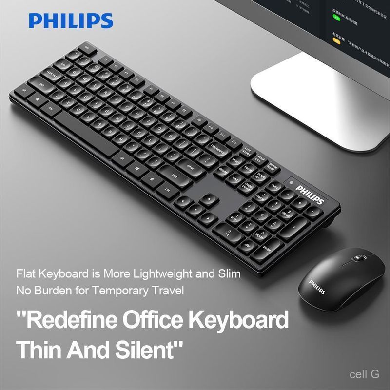 Combo-Teclado-y-Mouse-Inalambrico-Philips-SPT6315-Negro