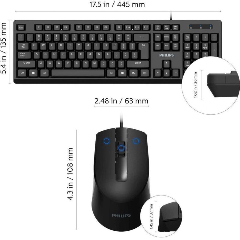 Teclado-ergonomico---Mouse---SPT6234-PHILIPS