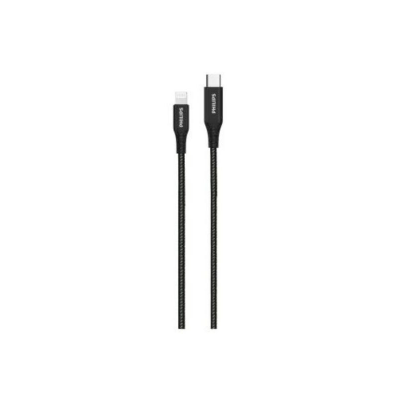 Cable-Philips-trenzado-USB-C-a-Lightning-12-metros-DLC9542V---Negro