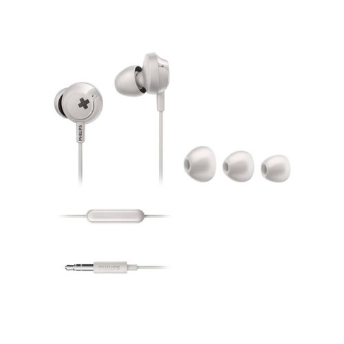 Audífono Philips In Ear SHE4305WT con Micrófono - Blanco