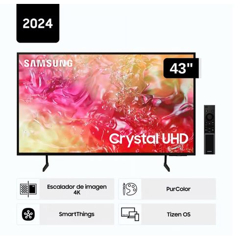 Televisor Samsung LED 43 Crystal UHD 4K 43DU7000 Tizen OS Smart TV