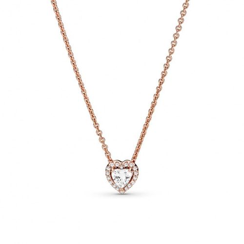 Collar de Cadena Pandora Rose Corazon Brillante 388425C01 Plata 925 - 45cm- Nezmun Import