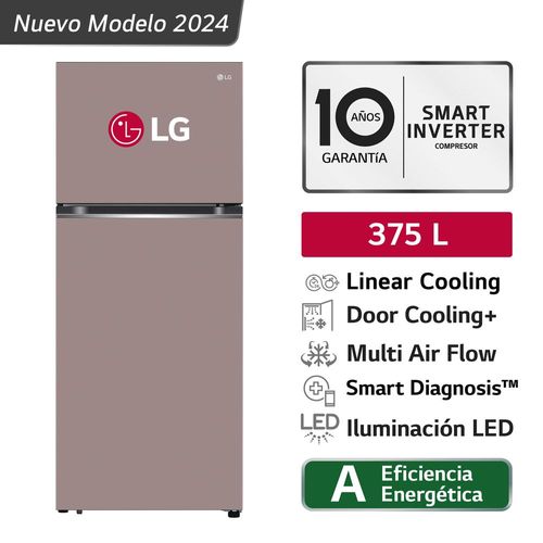 Refrigeradora LG Top Freezer  VT37BPK 375L Rosado Arcilla