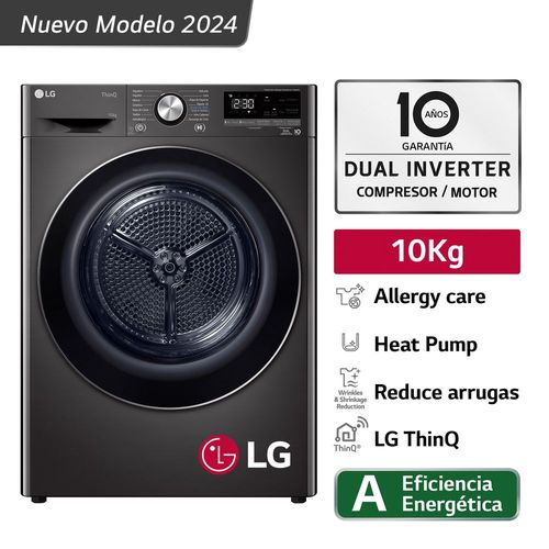 Lavadora LG DF10BVC2S6 10 Kg Negro Acero