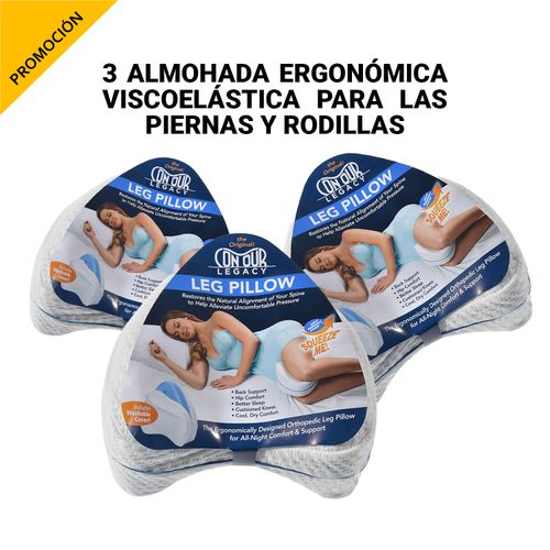 3 Almohadas Ergonómicas Viscoelástica Para Las Piernas Y Rodillas