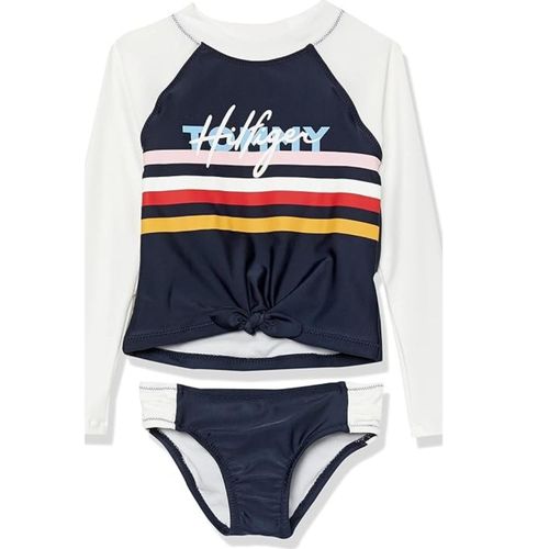 Ropa de baño para niñas dos Piezas Tommy Hilfiger Manga Larga-Talla 12