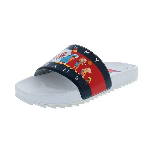 Sandalias Tommy Hilfiger X Space Jam Original Color Blanco Para Niño - Sanllo