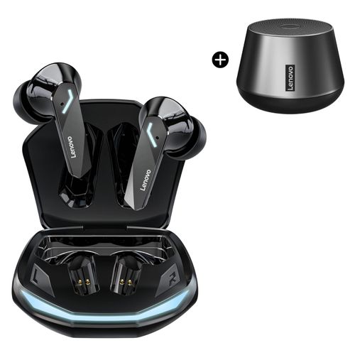 Audifono Bluetooth Lenovo GM2 Pro 5.3 Gamer Negro + Parlante Lenovo K3 pro