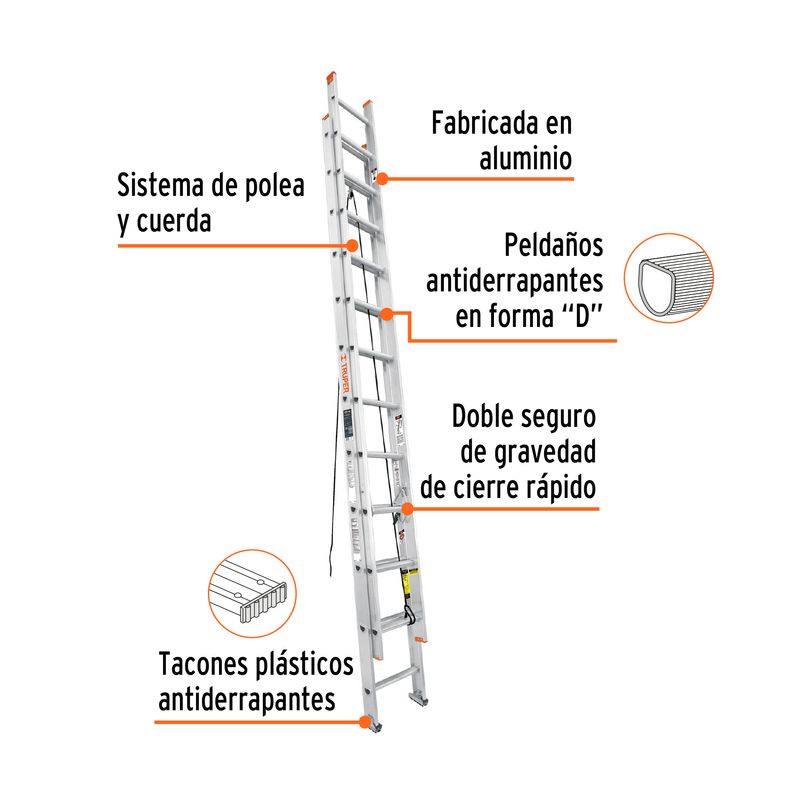 Escalera-Telescopica-24-Peldaños-Capacidad-De-Carga-175-Kg-Truper