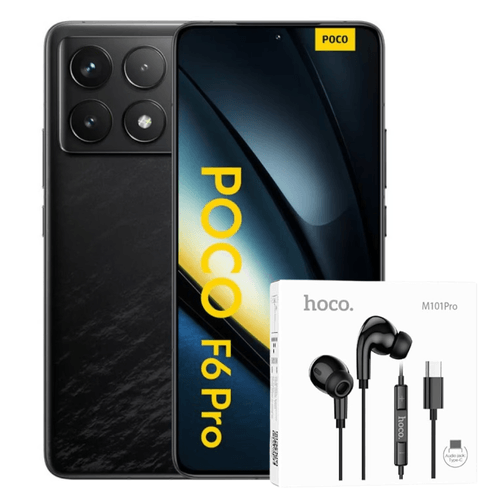 XIAOMI POCO F6 PRO 5G 512GB 16GB RAM - NEGRO + AUDIFONOS HOCO TIPO C  - copy