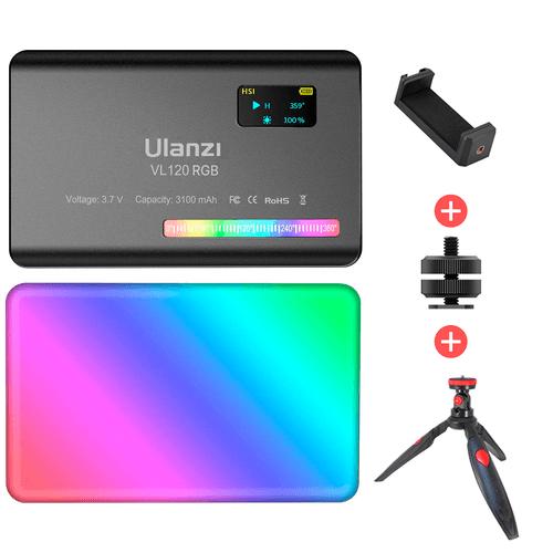 Luz Led Rgb Ulanzi VL120 + Filtro+ Trípode Video Fotografía