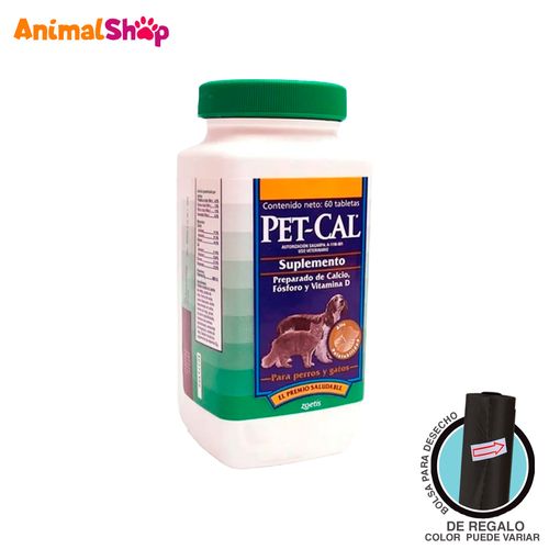 Pet Cal Suplemento Huesos Y Articulaciones Perros Gatos X 60