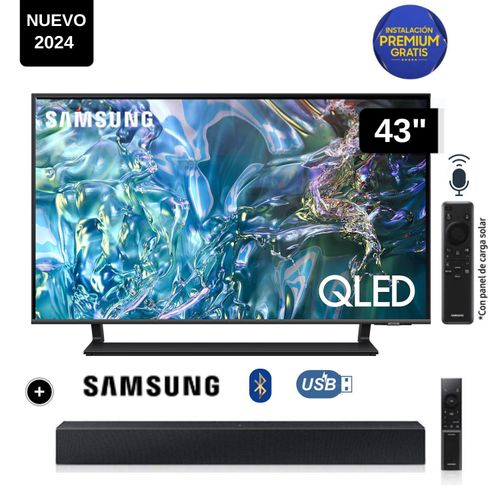 Televisor Samsung QLED Tizen OS Smart Tv 43 4K QN43Q65DAGXPE + Soundbar HW C400