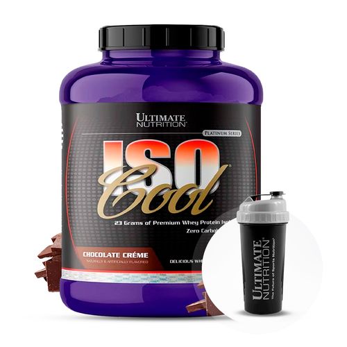 PROTEÍNA AISLADA ISO COOL 5LB CHOCOLATE + SHAKER GRATIS - ULTIMATE NUTRITION