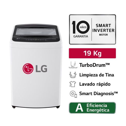 Lavadora Lg Carga Superior 19kg WT19WVTB Blanco