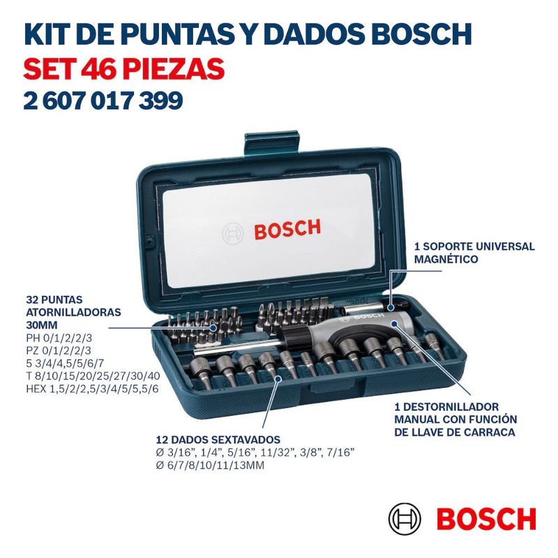 Set-46-Piezas-Azul-Bosch-con-Atornillador---Puntas---Dados