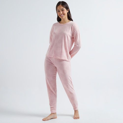 Pijama Mujer Manga Larga + Pantalón Chomp Smile Hypnotic Rosado