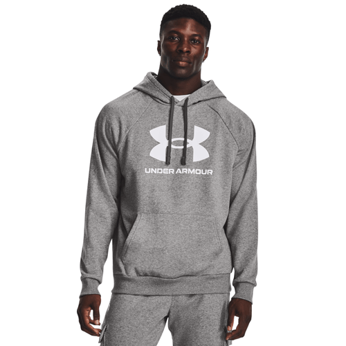 Polera Deportiva Under Armour Para Hombre Hoodie Rival Fleece Logo 1379758-025 Plomo