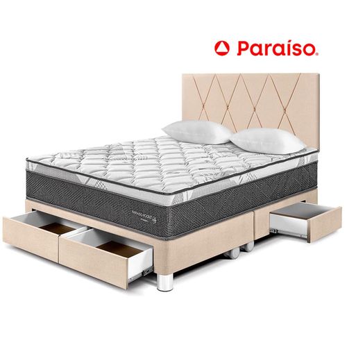 Dormitorio Pocket Star Queen con Cajones Champagne