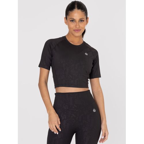 POLO MANGA CORTA PARA MUJER  CROPPED T-SHIRT NEGRO BSOUL