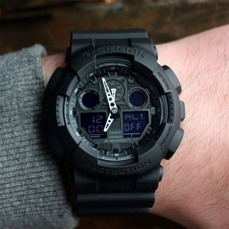 Reloj-Casio-G-Shock-GA100-1A1-Digital-Analogico-Acuatico-Luz-Automatica-Negro