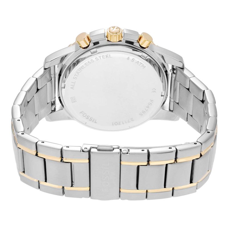 Reloj-Fossil-Dean-FS4795-Fecha-Cronometro-Acero-Inoxidable-Plateado-Dorado