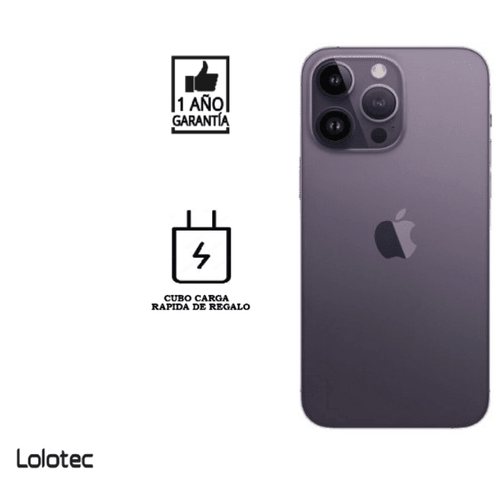 iPhone 14 PRO ESIM 128 Gb I Reacondicionado Grado A I color: Morado Oscuro