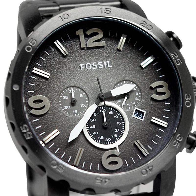 Reloj-Fossil-Nate-JR1437-Fecha-Cronometro-Acero-Inoxidable-Gris-Gunmetal-