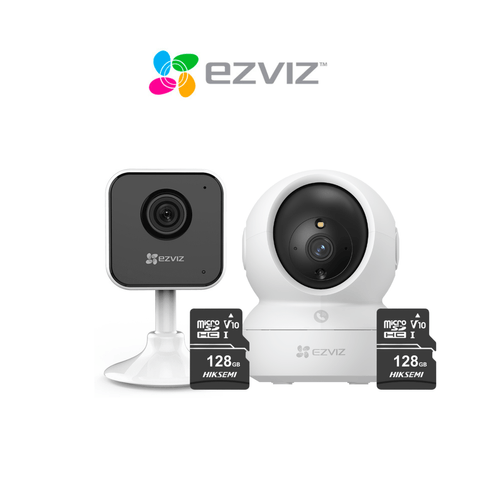 Kit de cámara de seguridad para interiores H6C Full HD +  H1C Full HD + Micro SD 128gb - Ezviz