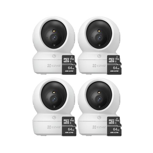 Kit de 4 cámaras de seguridad para interiores H6C Pro Full HD + Micro SD 64gb - Ezviz