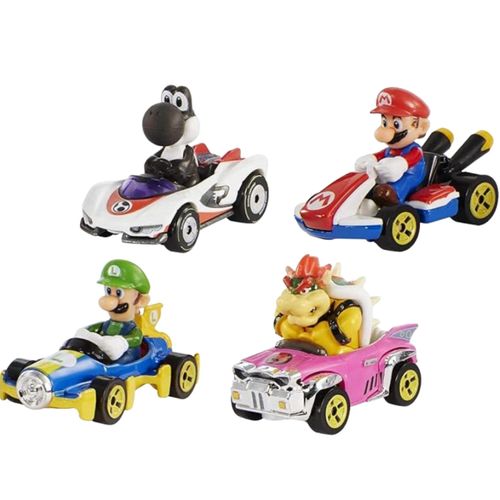 Carros Hot Wheels Mario Kart - Paquete x 4