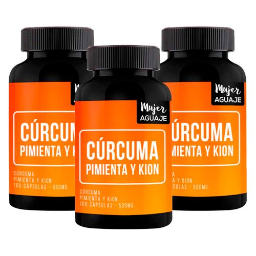 Cúrcuma, Pimienta y Kion 500 mg Mujer Aguaje Pack x 3