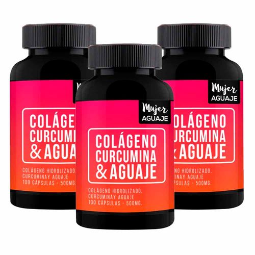 Colágeno, Curcumina y Aguaje 500 mg Mujer Aguaje Pack x 3