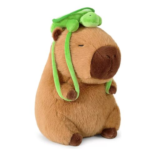 PELUCHE CAPIBARA CON MOCHILA DE TORTUGA 30CM