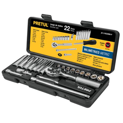 Juego de 22 herramientas 1/4" mm Pretul