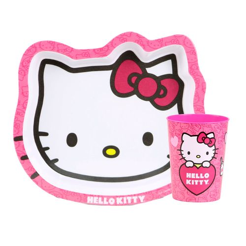 Vajilla Plato forma Hello Kitty Scool Play+Vaso 703800