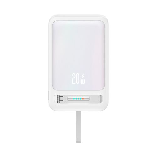 Batería Portátil Inalámbrico Magsafe  10,000MAH + Soporte + Cable Type-C Blanco