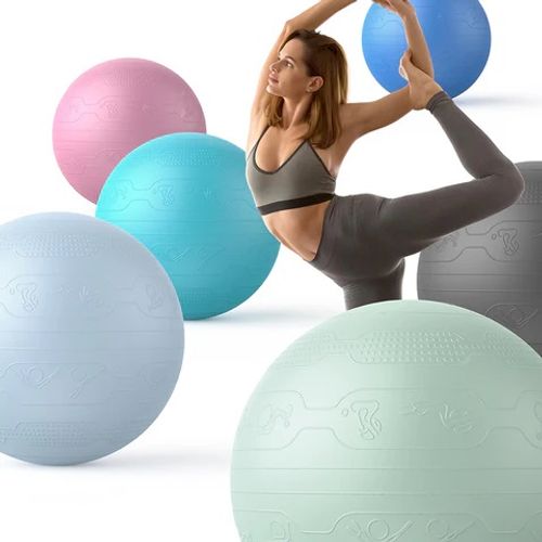 Pelota de Yoga de 65cm con Ilustraciones - Negro