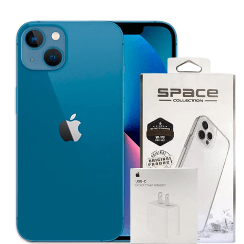 IPHONE 13 128GB AZUL + CARGADOR 20W + CASE SPACE