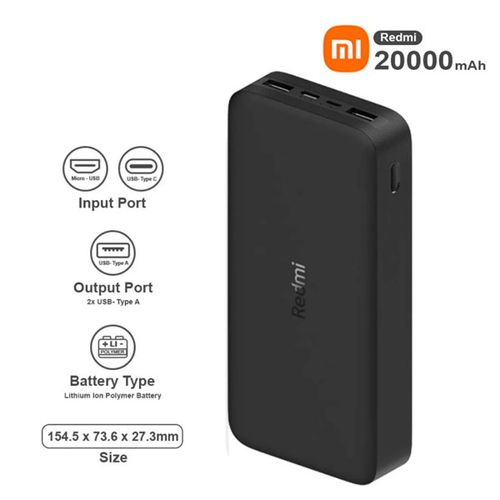 Xiaomi Redmi PowerBank 20000mAh, Carga Rapida 18W