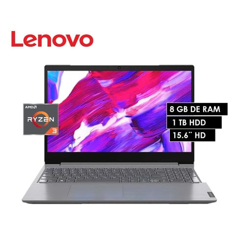 Laptop Lenovo V15 AMD Ryzen 3 3250U 2.6GHz/3.5GHz,15.6"HD/8GB/1TB HDD/No Incluye Sistema Operativo