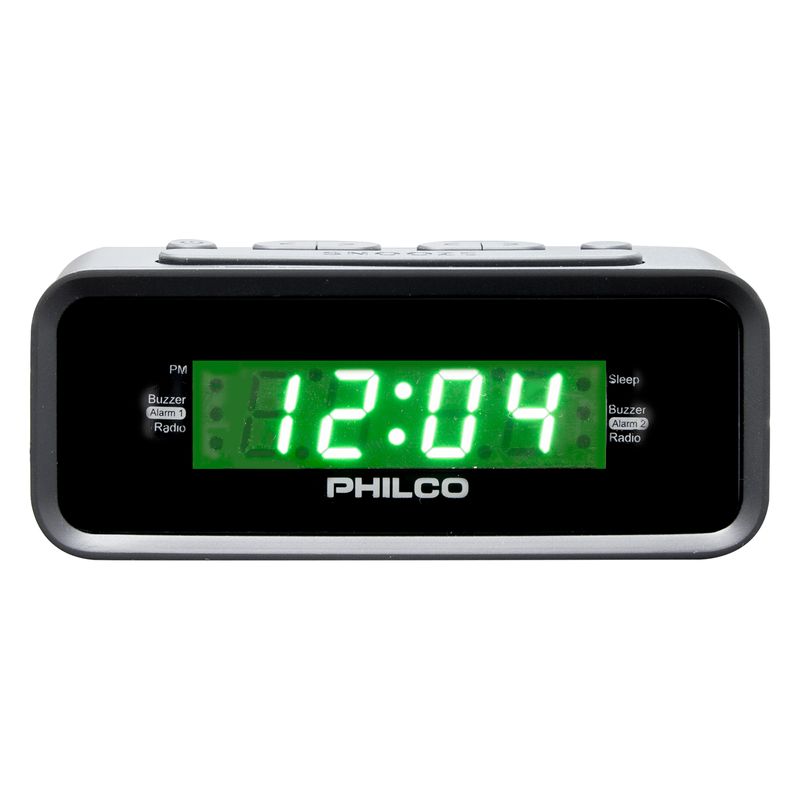 RADIO-RELOJ-DESPERTADOR-CON-ALARMA-DUAL-PHILCO-PAR1006-GR