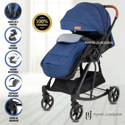 COCHE CUNA MECEDORA «VENICE» AZUL