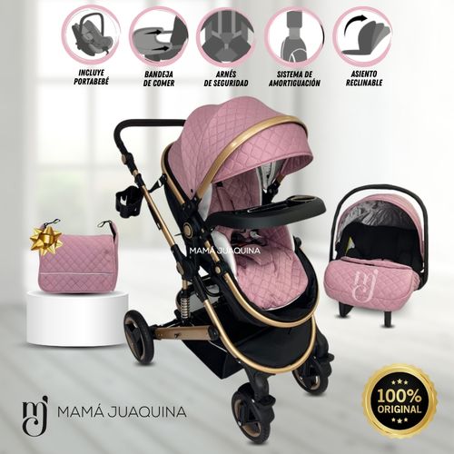Coche Moisés 4 EN 1 «GRAND LUMIERE» Con Portabebé - Rosa