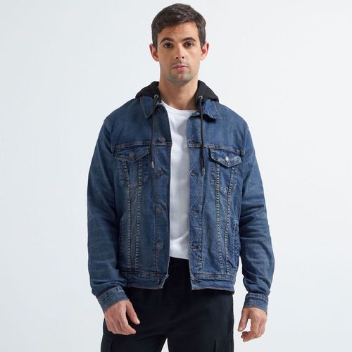 Casaca Amc Denim Hoodie Hombre