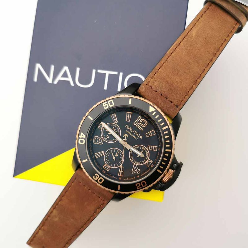 Reloj-Nautica-Bayside-NAPBSF918-Multifuncional-Marron-Negro