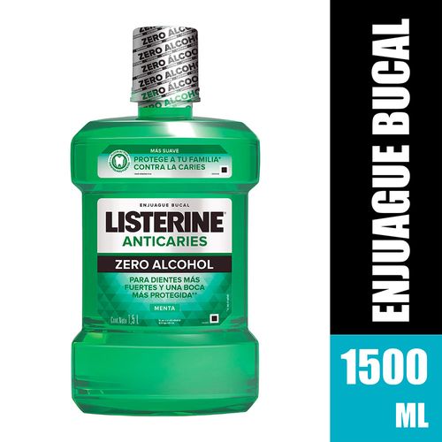 Enjuague Bucal Listerine Anticaries Zero Alcohol 1,5 Litros