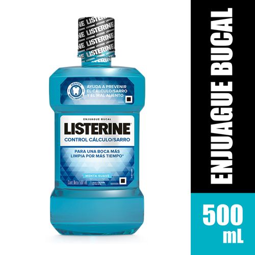 Enjuague Bucal Listerine Control Sarro Menta Suave 500ml