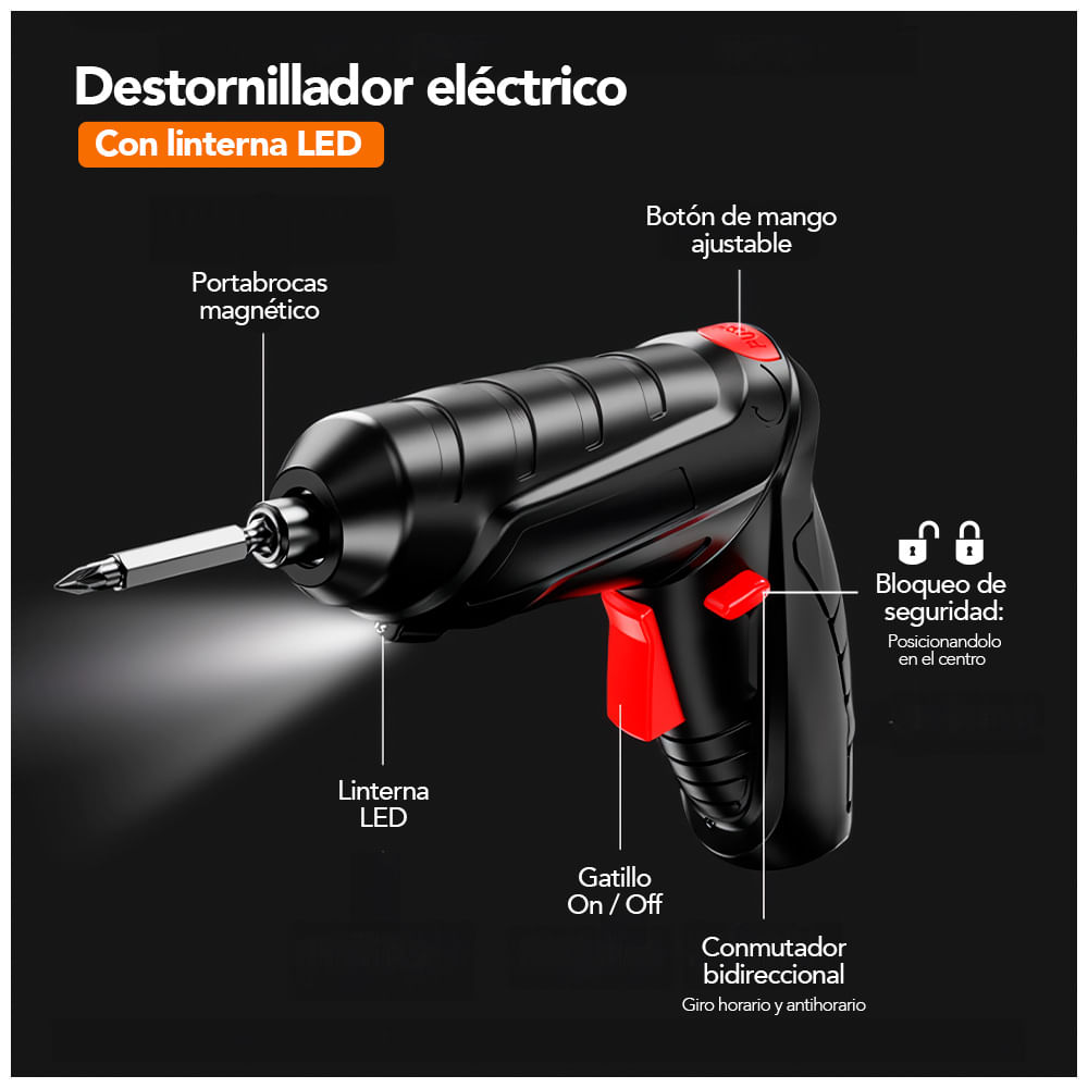 Kit Destornillador Atornillador Inalámbrico Recargable 47 Piezas FQ1 - Shopstar | El mercado más fácil de usar.