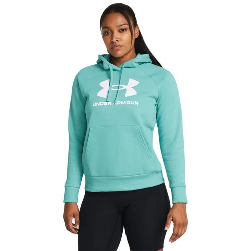 Polera Deportiva Under Armour Para Mujer Hoodie 1379501-482 Ua Rival Fleece Big Logo Hdy-Gr Verde